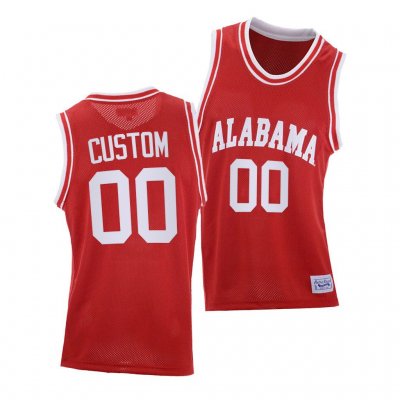 Men's Alabama Crimson Tide #00 Custom Red 2021 NCAA Throwback College Basketball Jersey 2403COQR1